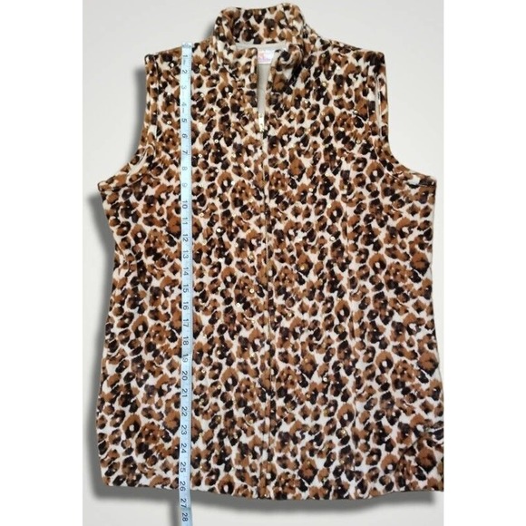 Quacker Factory Leopard Print Sequined Full Zip Vest Size S - Picture 7 of 8